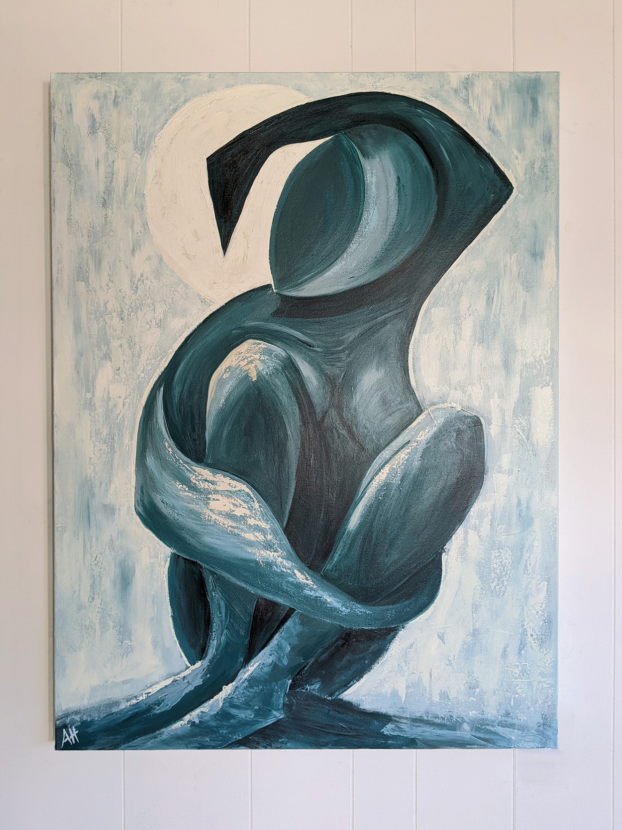 In the shadow of the light - original painting on 40x30 gallery-wrapped canvas