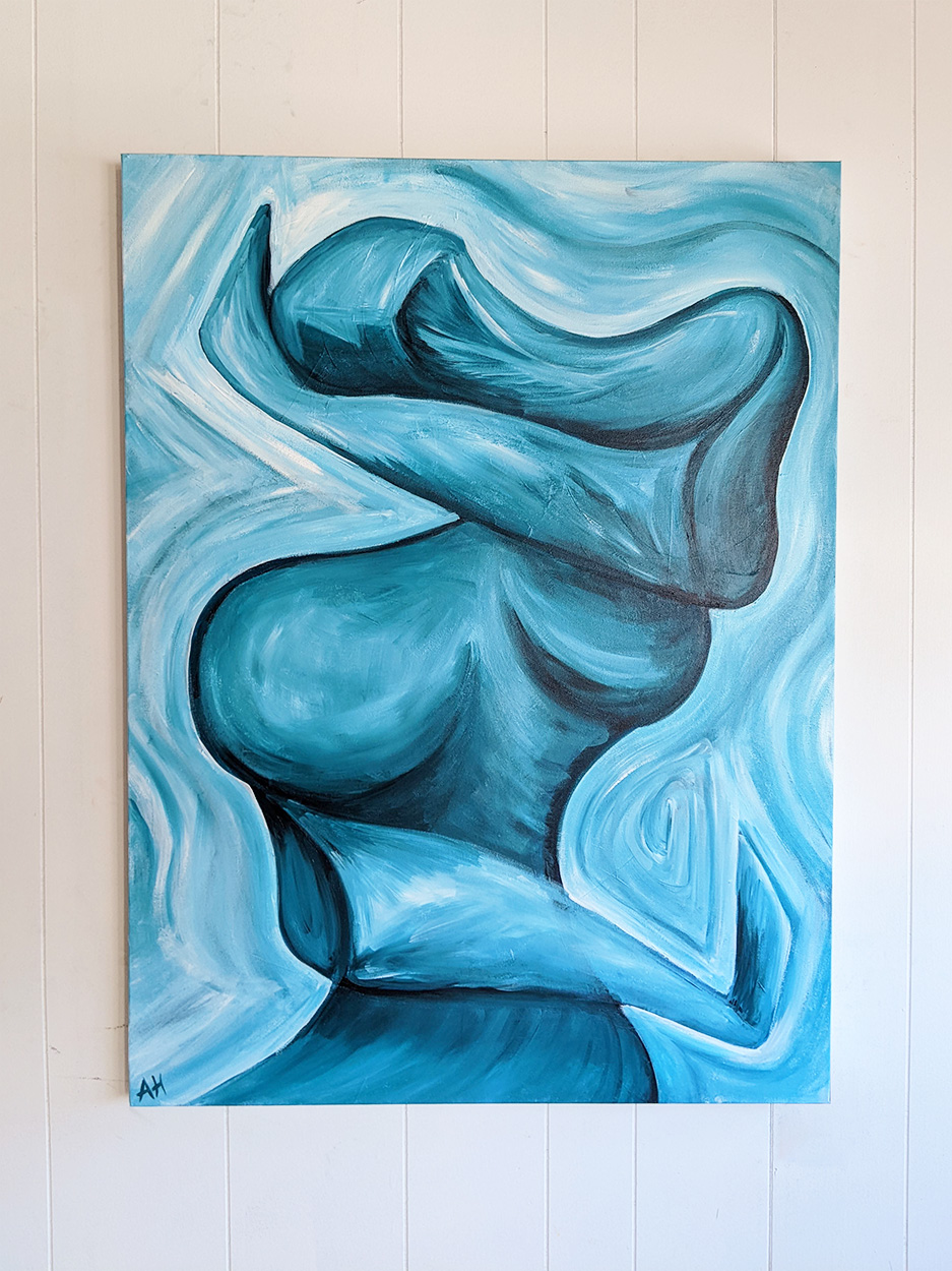 Enveloped in this moment - original painting on 40x30 gallery-wrapped canvas