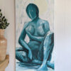 Heaviness in the chest - original painting on 48x24 gallery-wrapped canvas