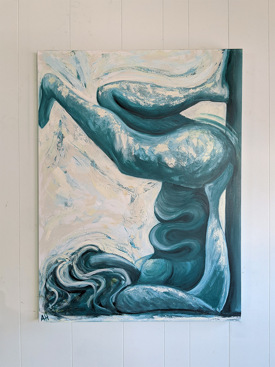 Lifting oneself up - original painting on 40x30 gallery-wrapped canvas