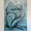 On hands and knees - original painting on 40x30 gallery-wrapped canvas