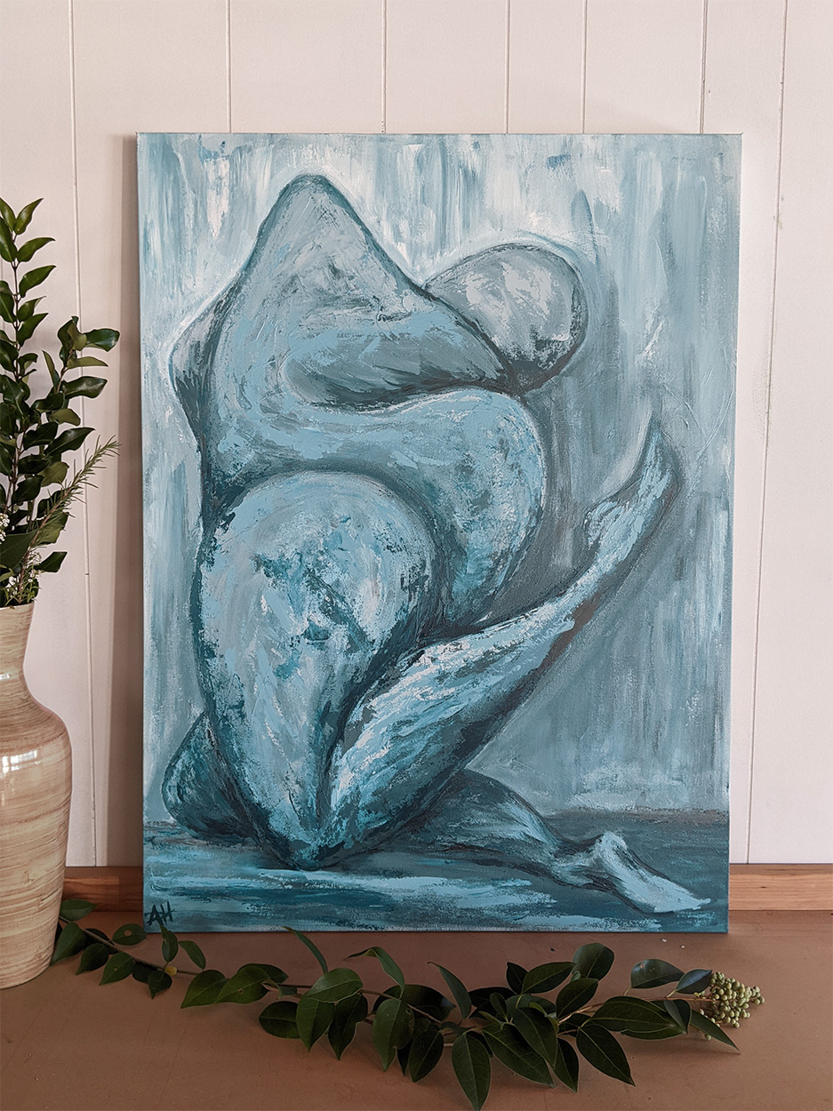 On hands and knees 30x40