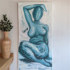 Surrender to gravity - original painting on 48x24 gallery-wrapped canvas