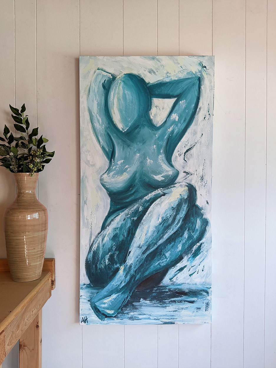 Swaying into relaxation - original painting on 48x24 gallery-wrapped canvas