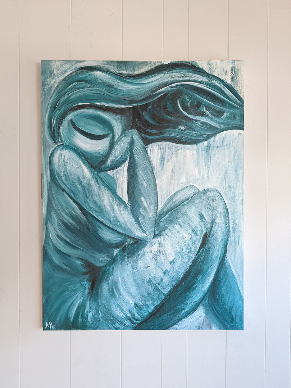 Taking a moment to breathe and reset - original painting on 40x30 gallery-wrapped canvas
