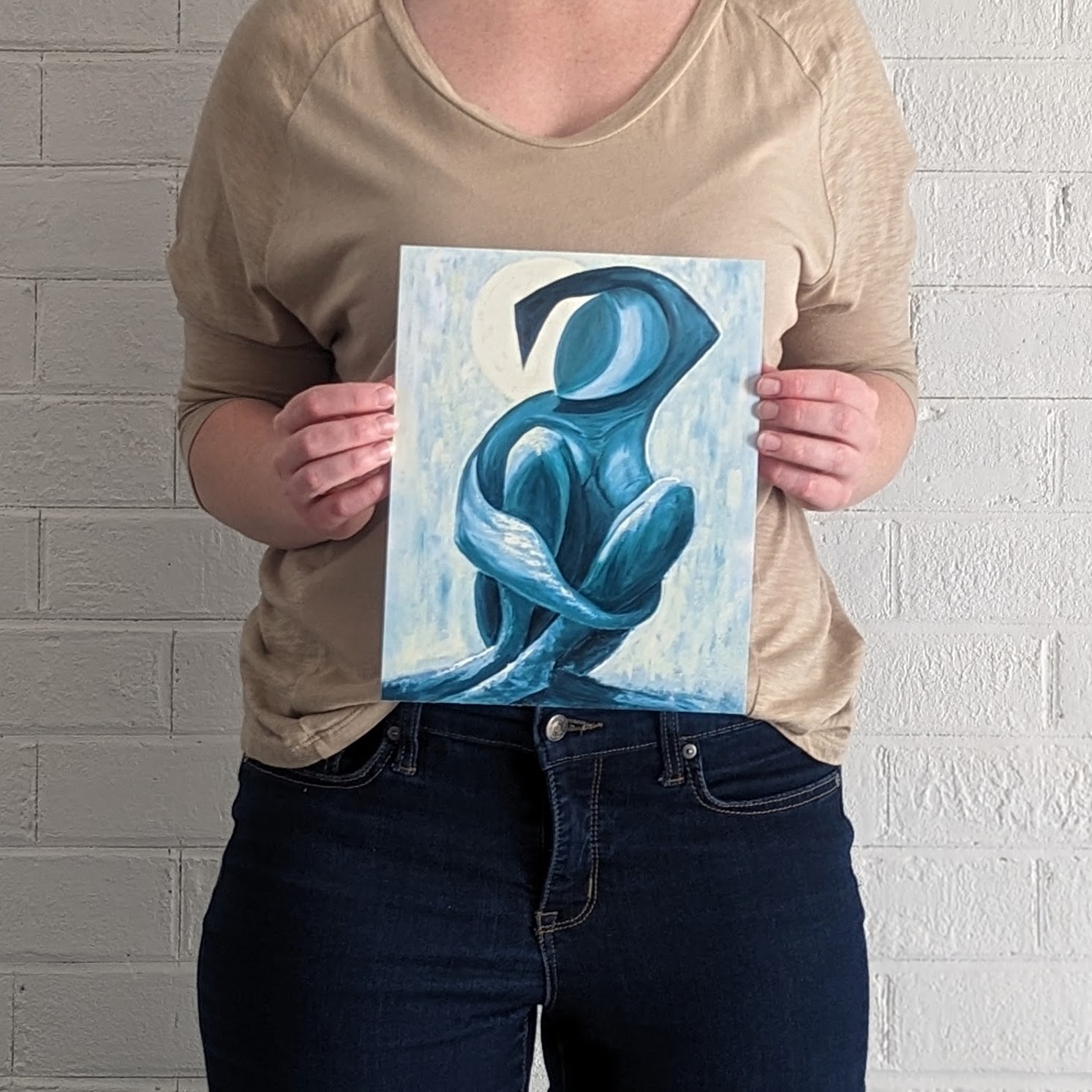 Abstract Female Figure "In the shadow of the light" 8x10 Art Print