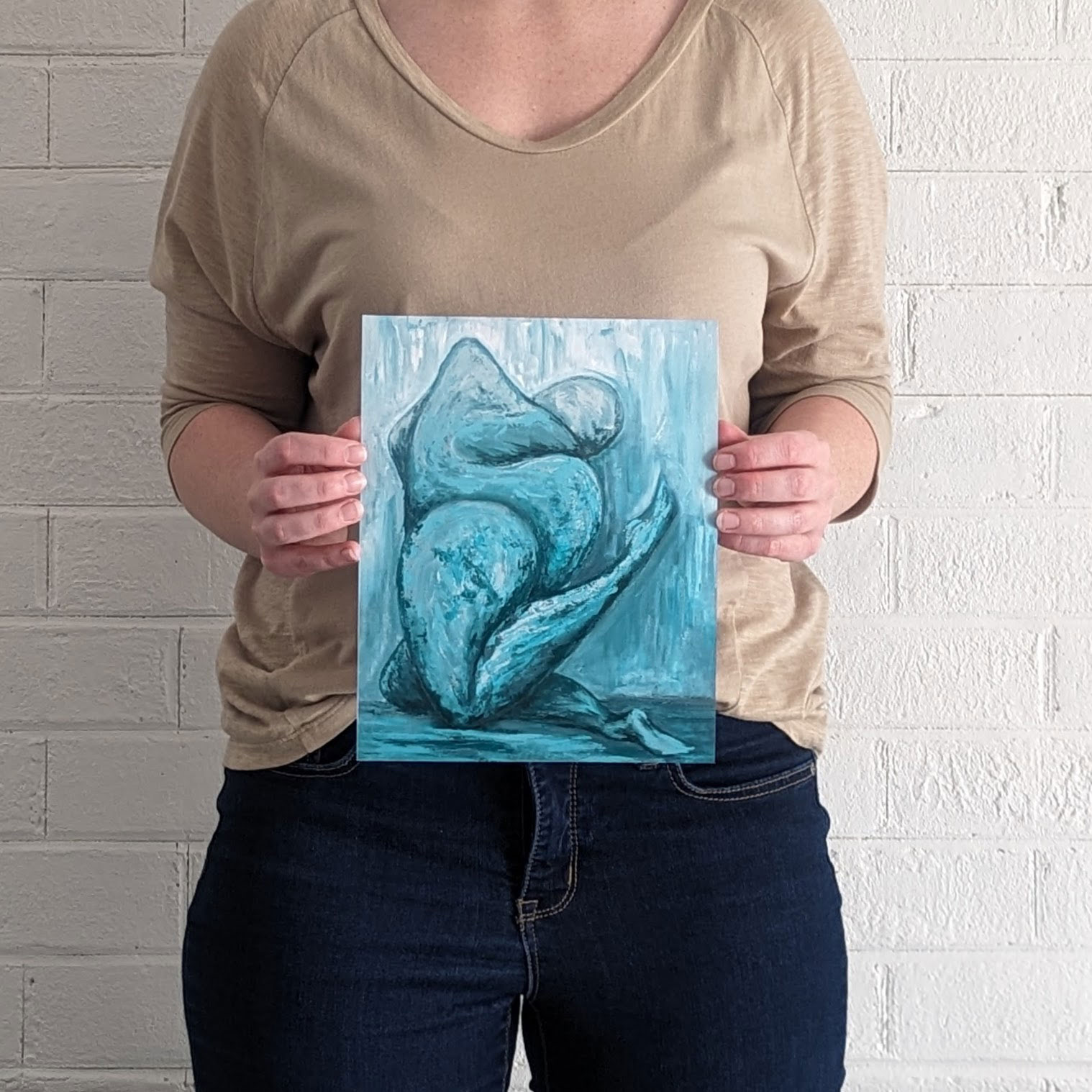 Abstract Female Figure "On hands and knees" 8x10 Art Print