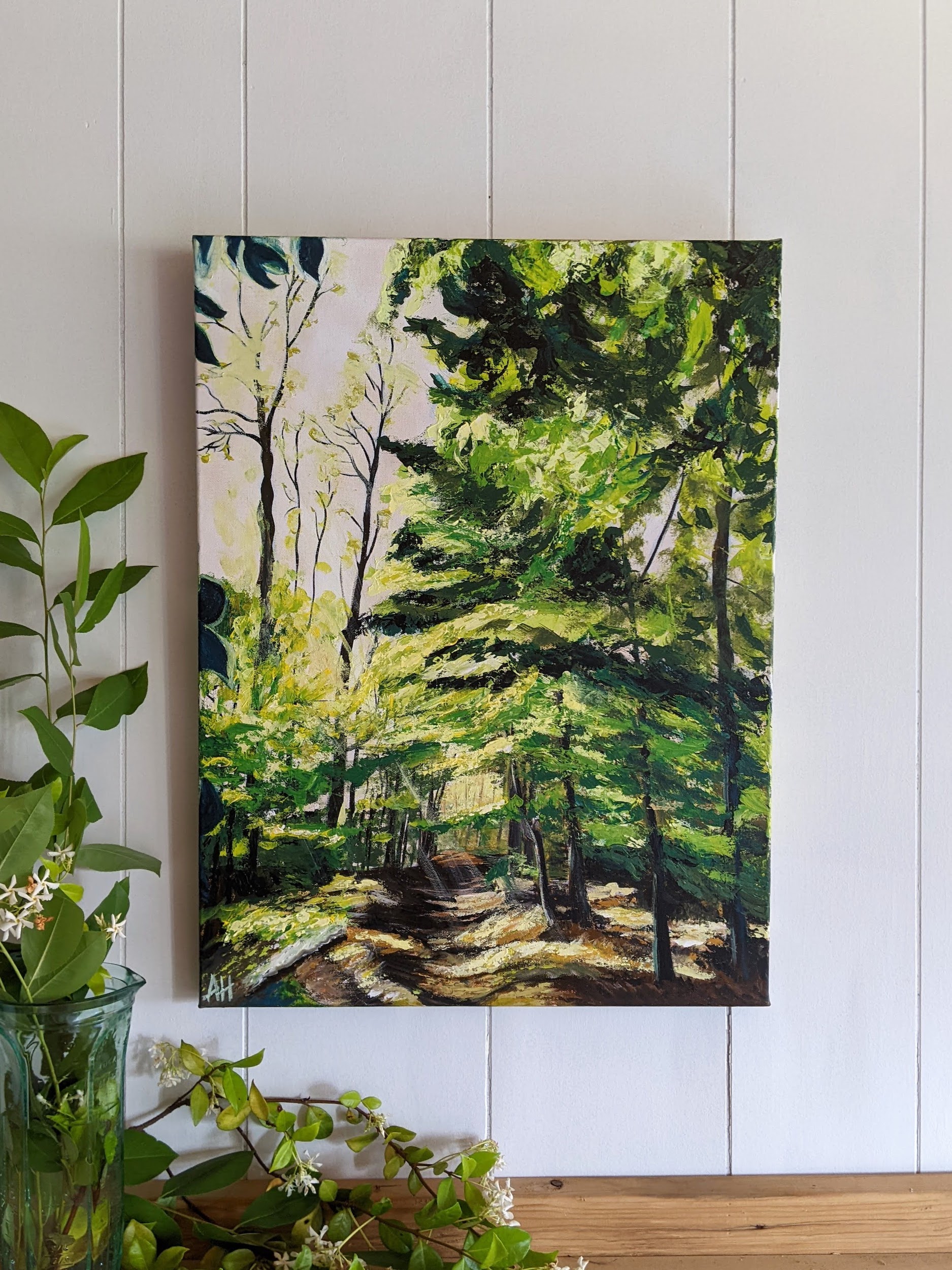 In and Out of Light - original landscape painting on 24x18 gallery-wrapped canvas