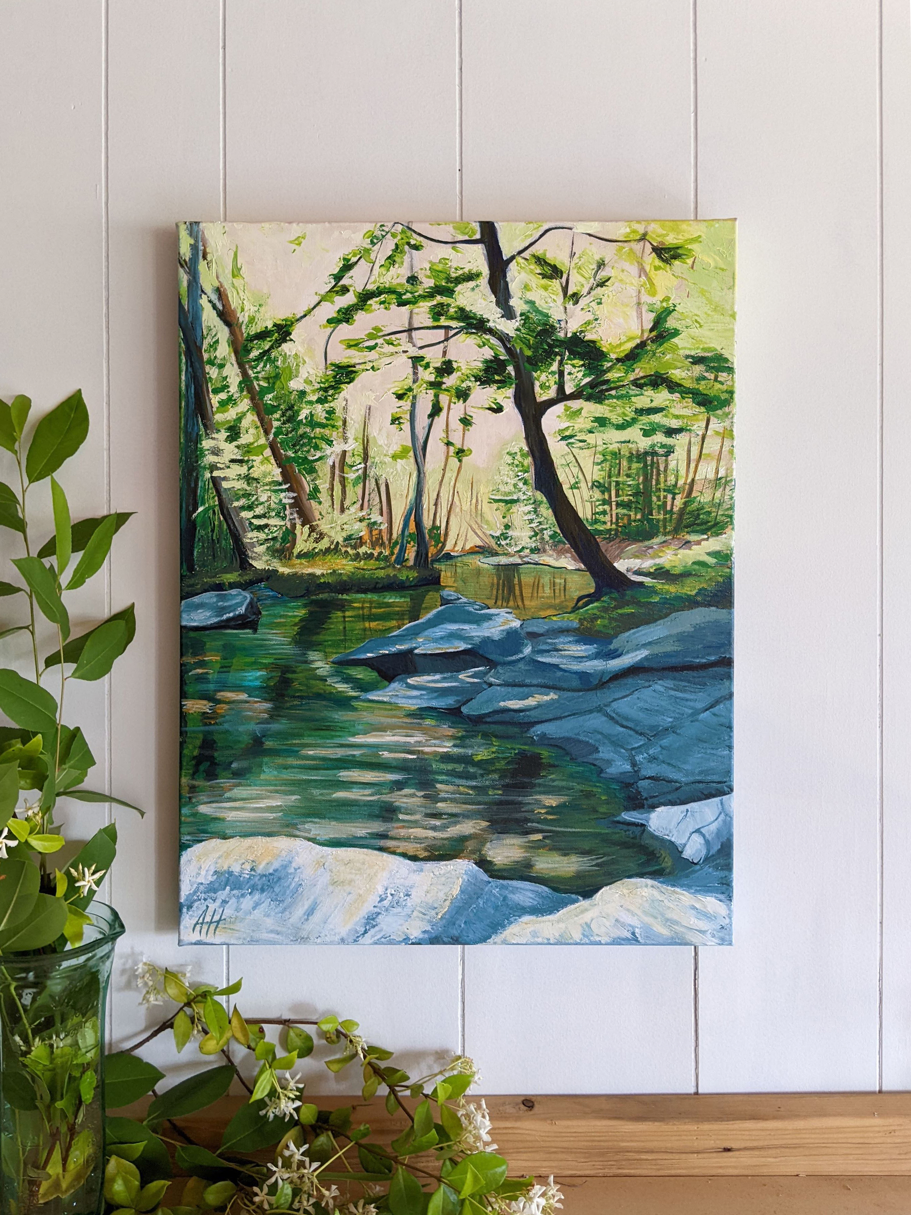 Magical Forest - original landscape painting on 24x18 gallery-wrapped canvas