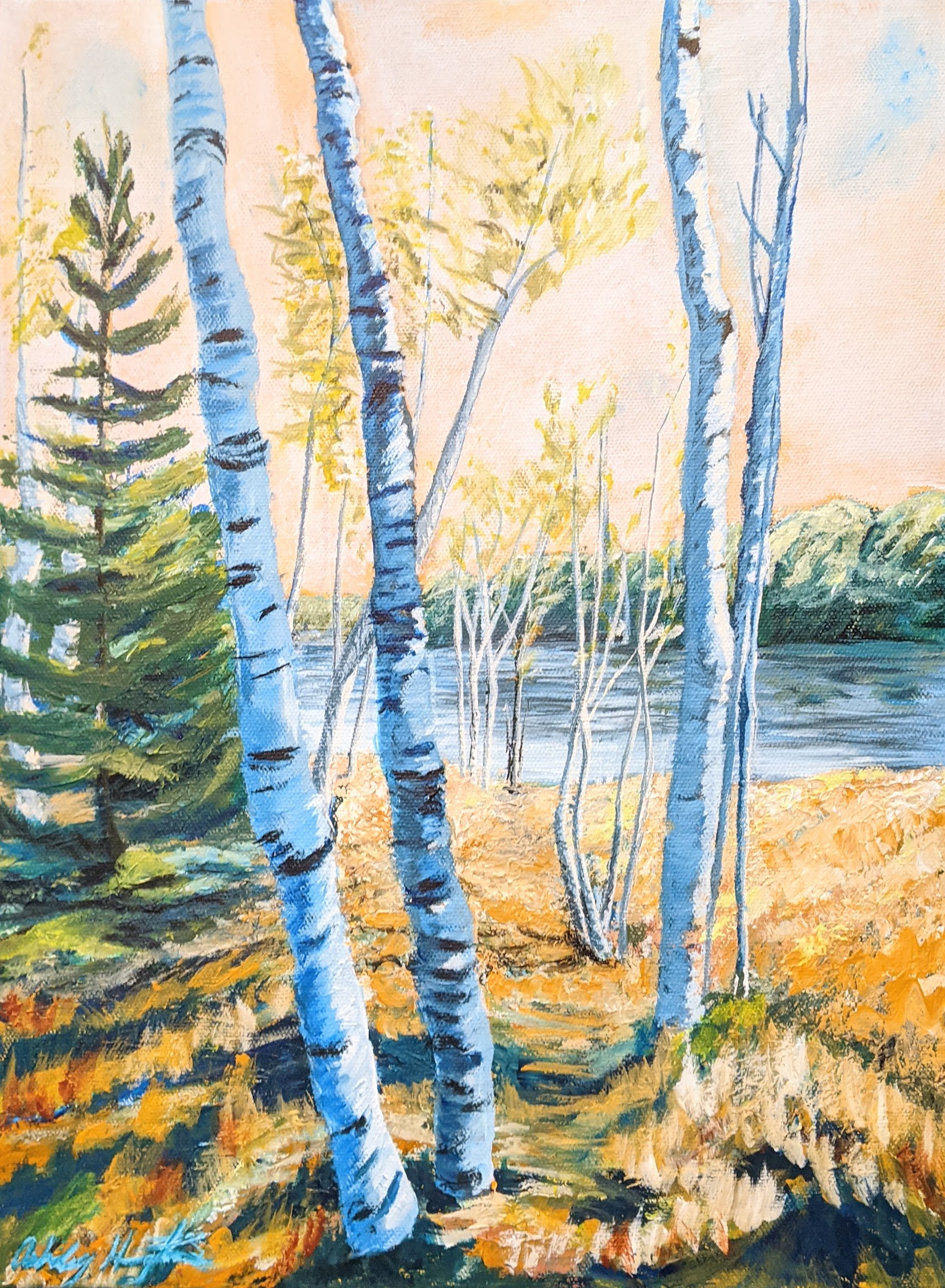 Far Far - original landscape painting on 16x12 gallery-wrapped canvas