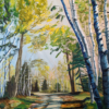 Looking Back - original landscape painting on 24x18 gallery-wrapped canvas