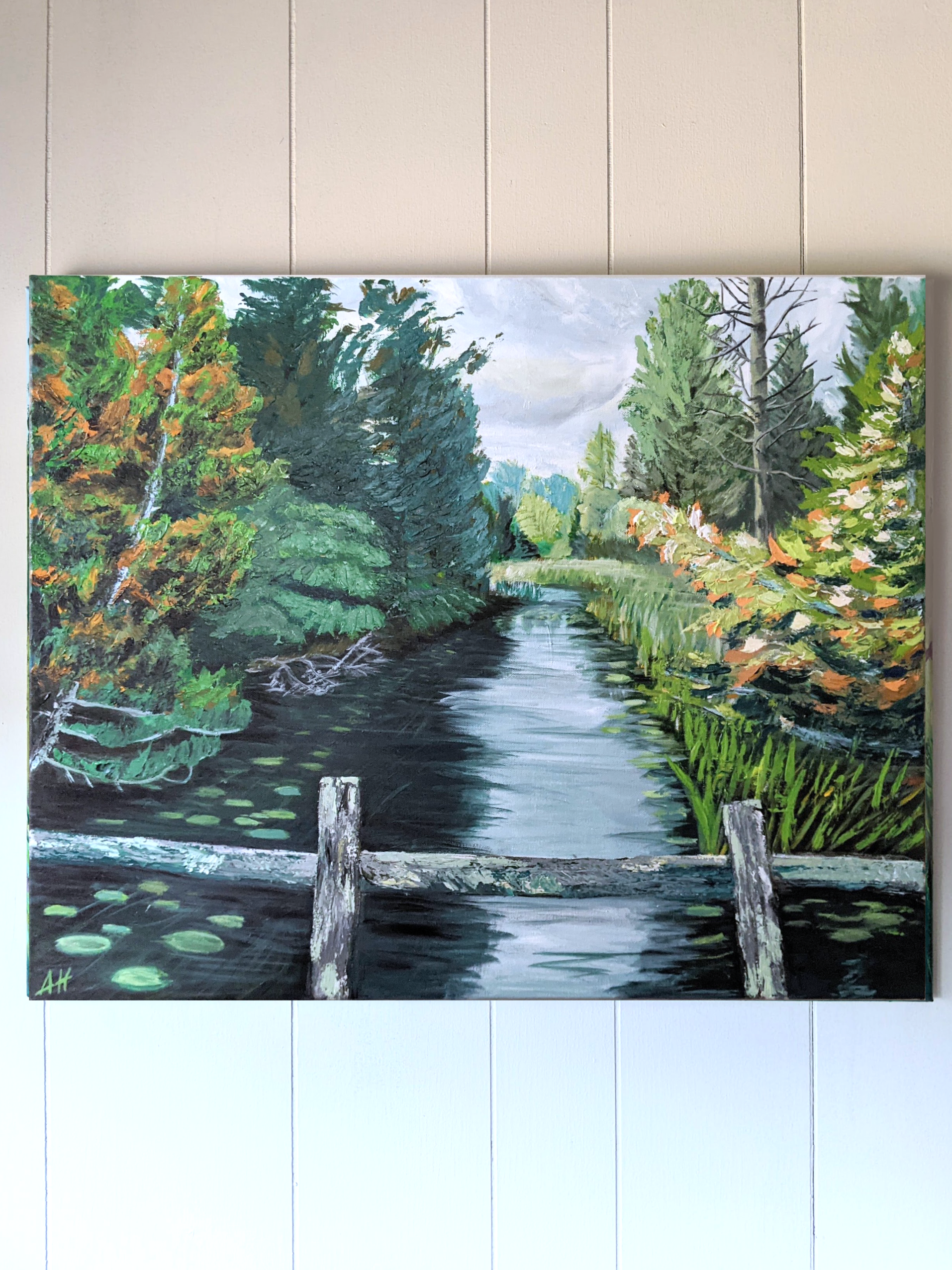 The Edge of the Witches Wood - original landscape painting on 24x30 stretched canvas