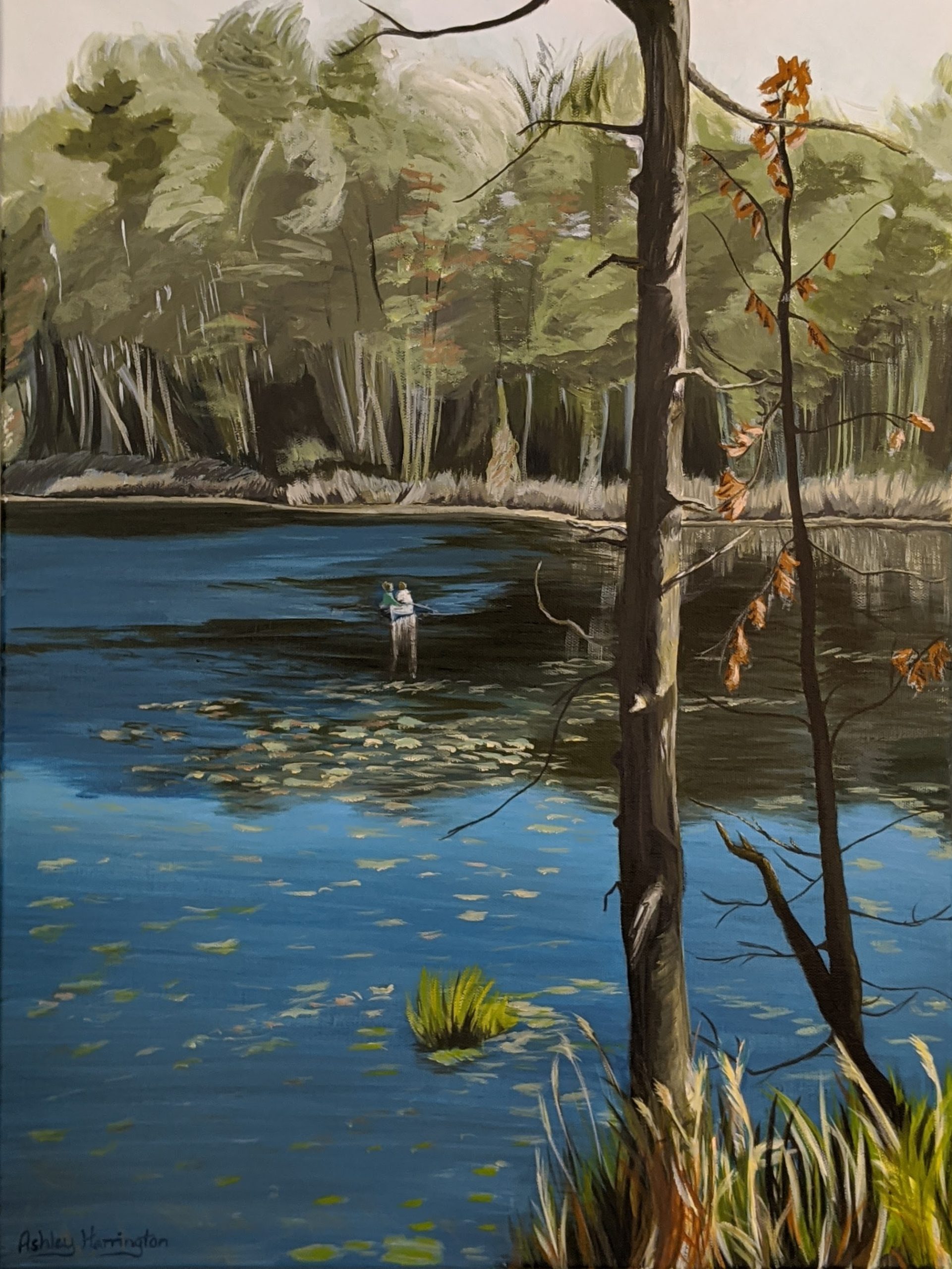 The Crossing - original landscape painting on 24x18 stretched canvas