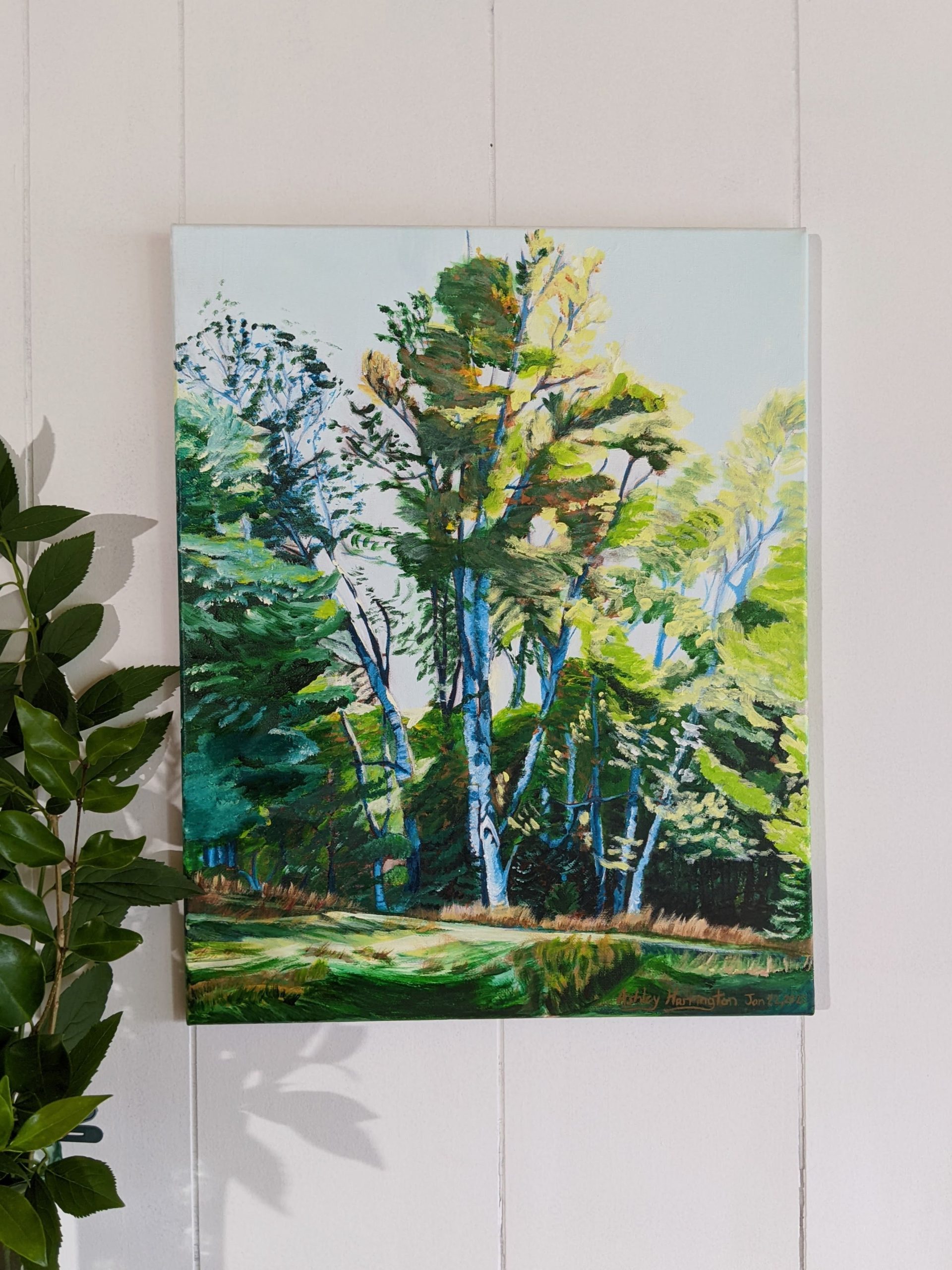 Tree Line - original landscape painting on 20x16 stretched canvas