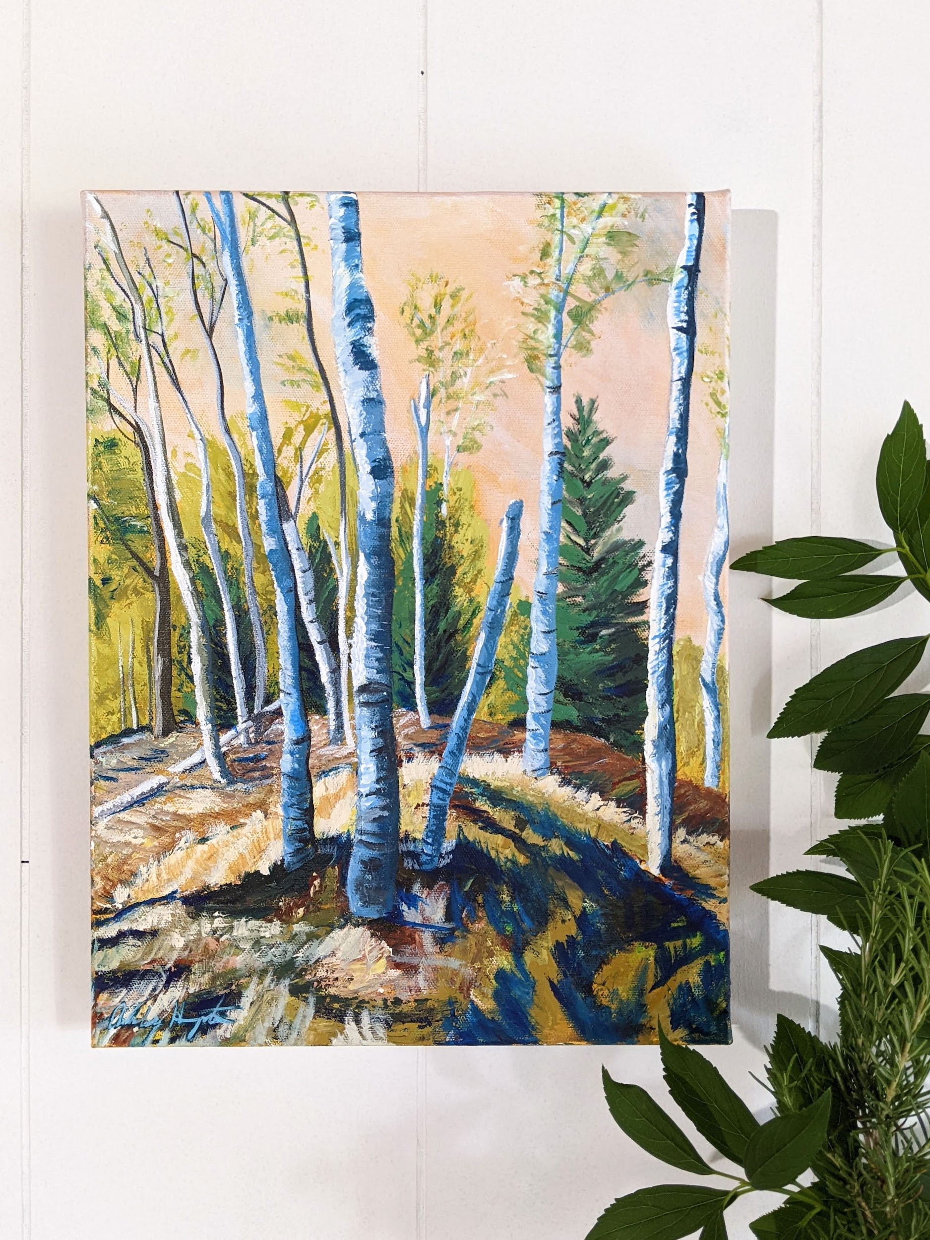 Waiting At The Top - original landscape painting on 16x12 gallery-wrapped canvas